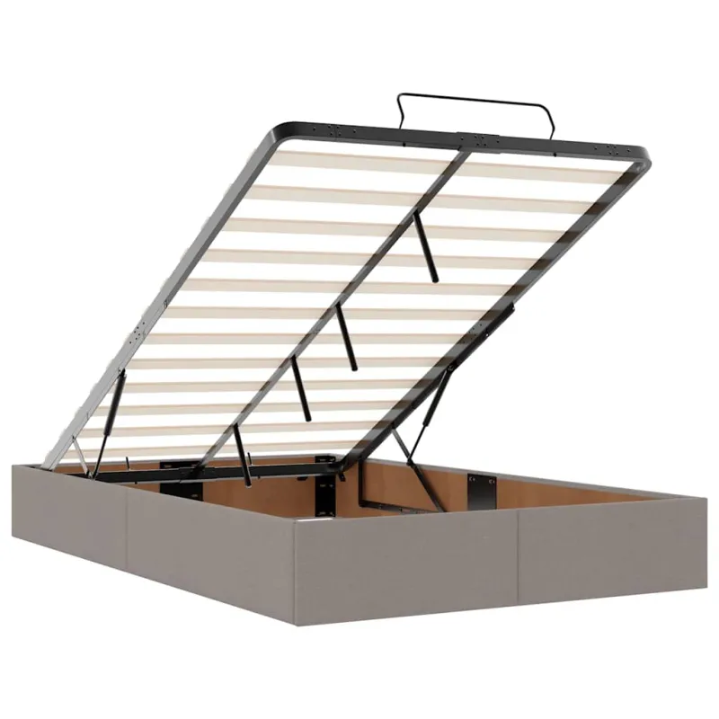 Osmanų lova su čiužiniu ir LED, taupe sp., 120x190cm, audinys