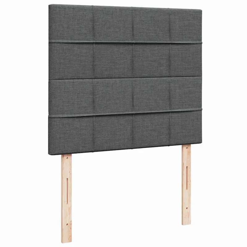 Osmanų lova su čiužiniu ir LED tamsiai pilkas 120x190cm audinys