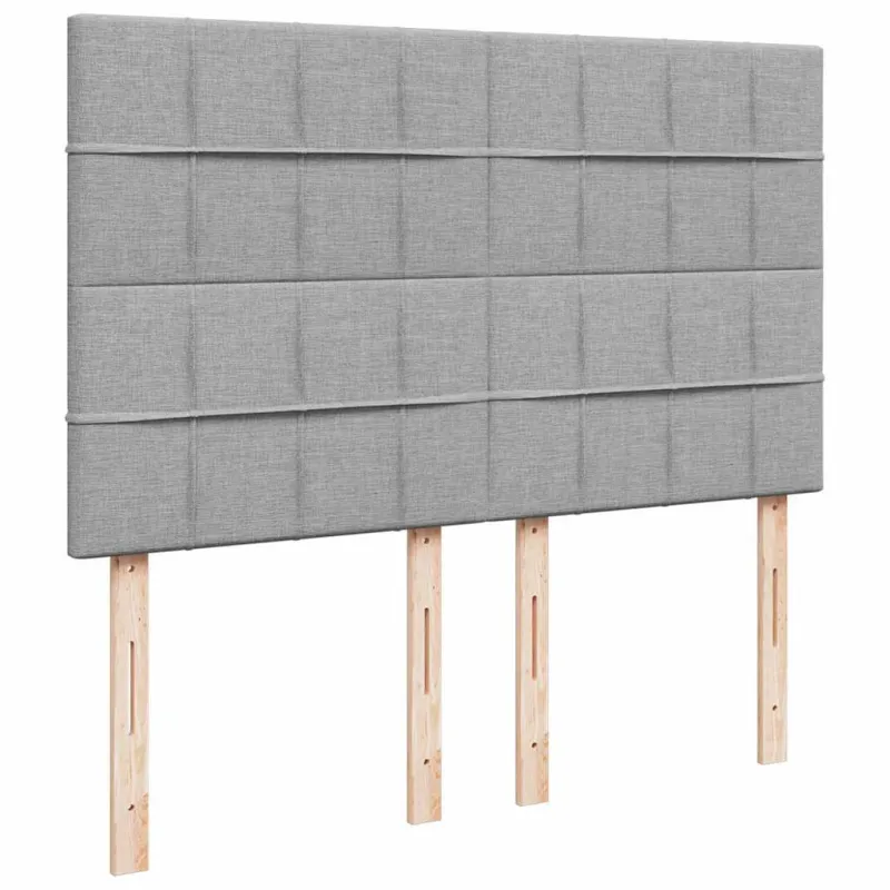 Osmanų lova su čiužiniu ir LED šviesiai pilka 140x190cm audinys