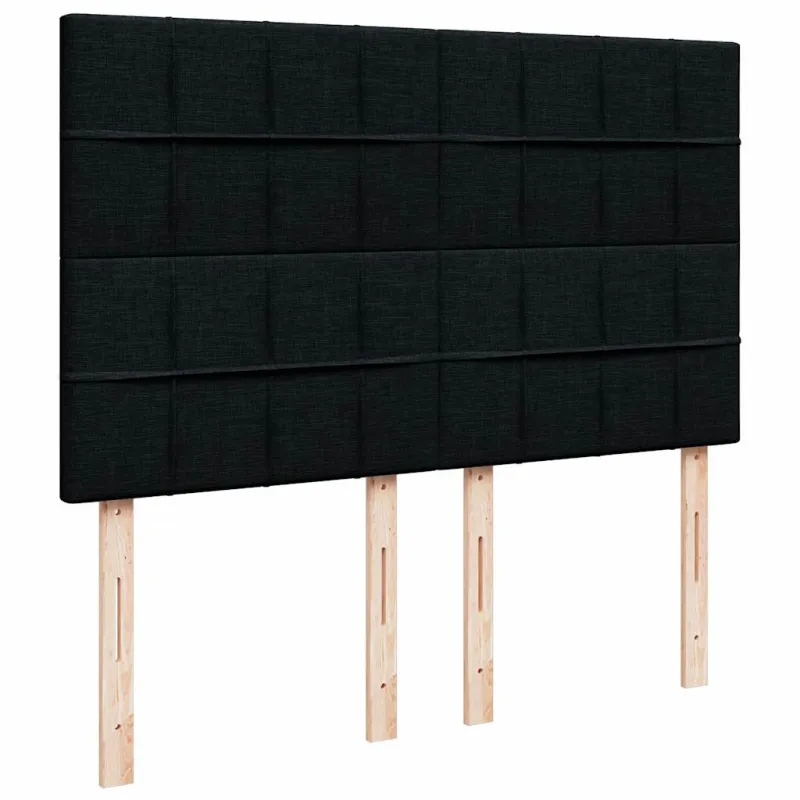 Osmanų lova su čiužiniu ir LED lemputėmis juodas 140x200 cm