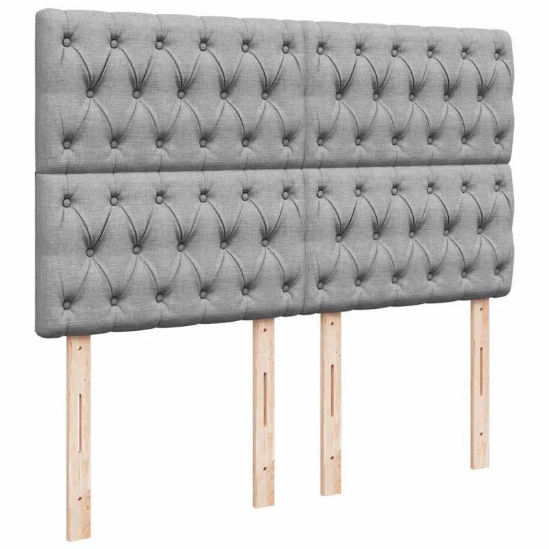 Osmanų lova su čiužiniu ir LED šviesiai pilka 140x190cm audinys