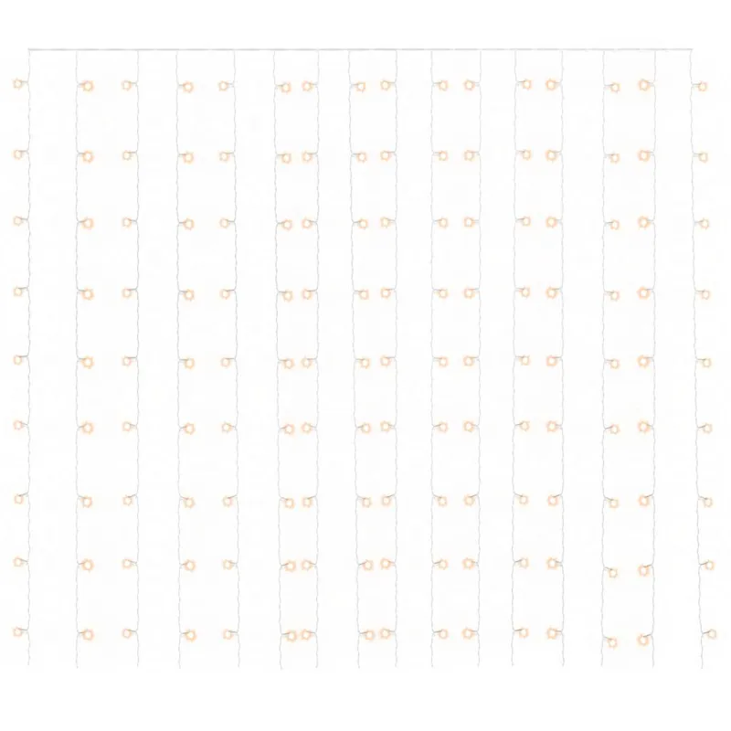 LED lempučių užuolaida, 3x3m, 300 šiltų baltų LED lempučių