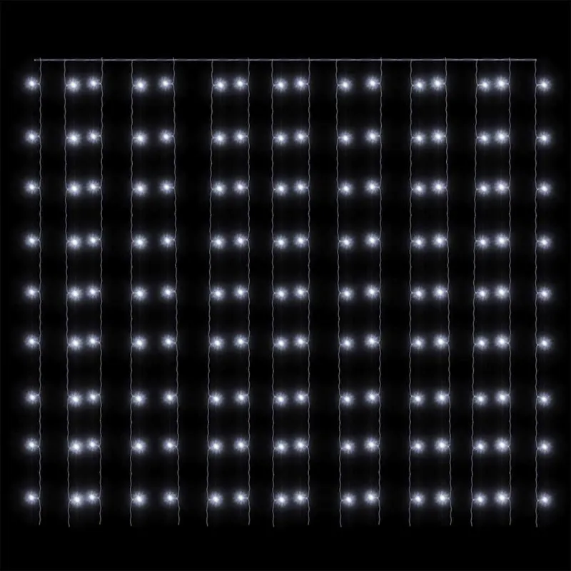 LED lempučių užuolaida, 3x3m, 300 šaltų baltų LED lempučių