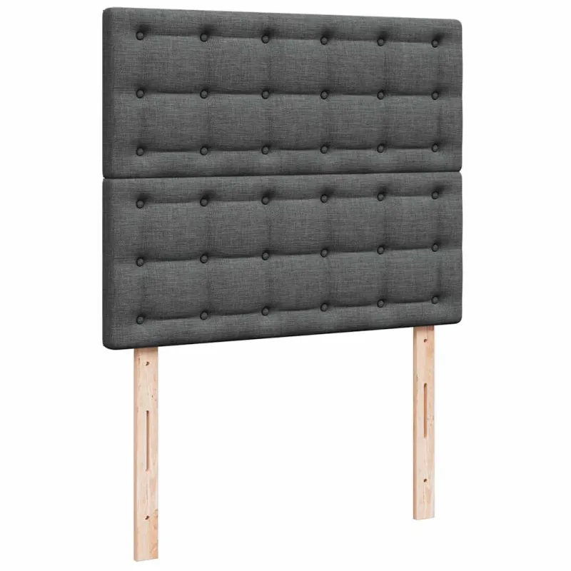 Osmanų lova su čiužiniu ir LED tamsiai pilkas 120x190cm audinys