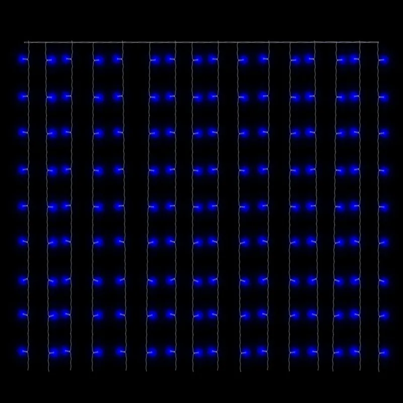 LED lempučių užuolaida, 3x3m, 300 mėlynų LED lempučių