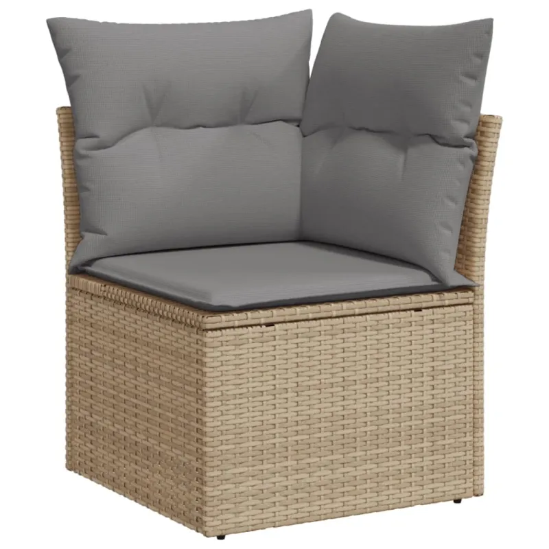 Sofakokonaisuus tyynyine, 7 osaa, hiekka, polyratasta