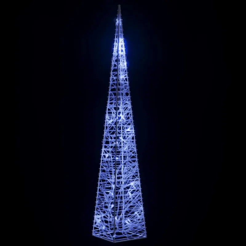 Akrilinė LED dekoracija kūgis, mėlynos spalvos, 60cm