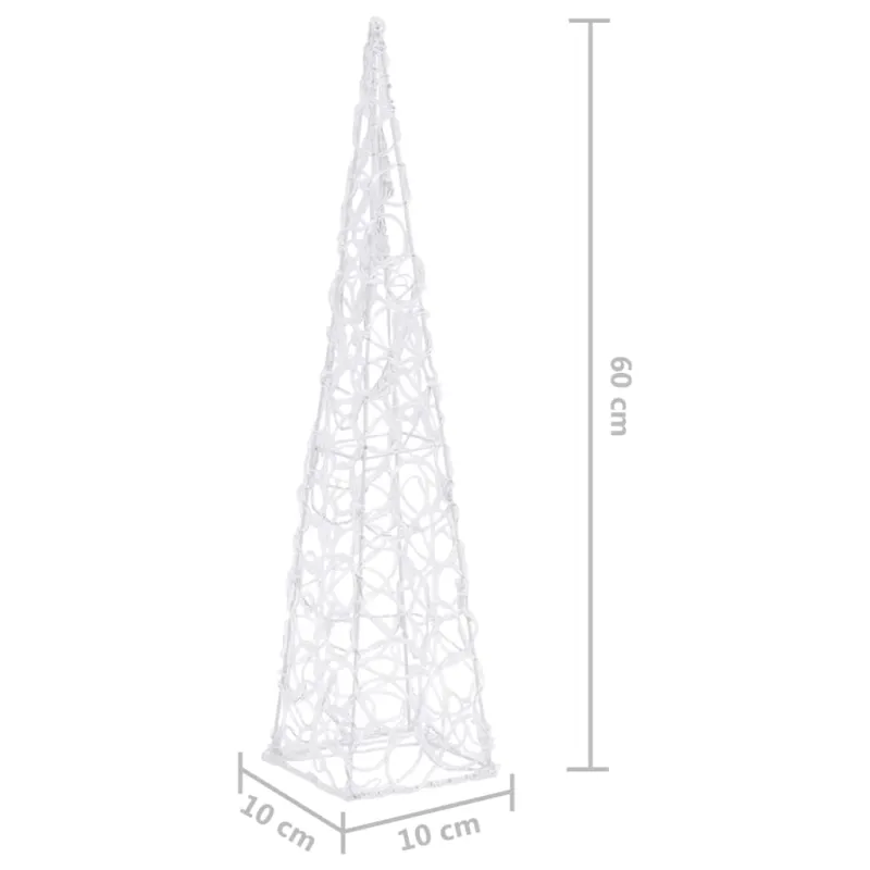 Akrilinė LED dekoracija kūgis, mėlynos spalvos, 60cm