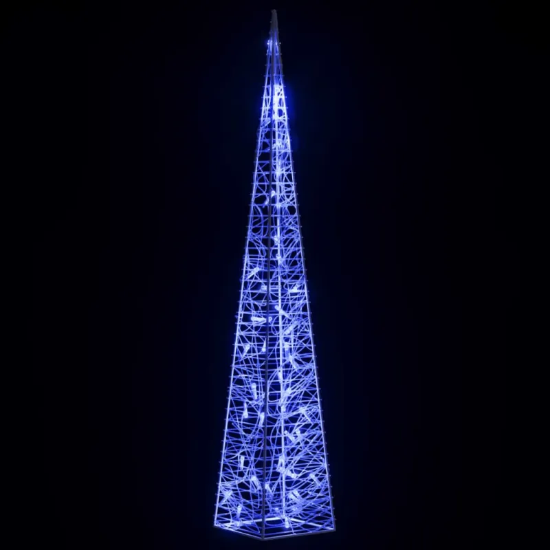 Akrilinė LED dekoracija kūgis, mėlynos spalvos, 90cm