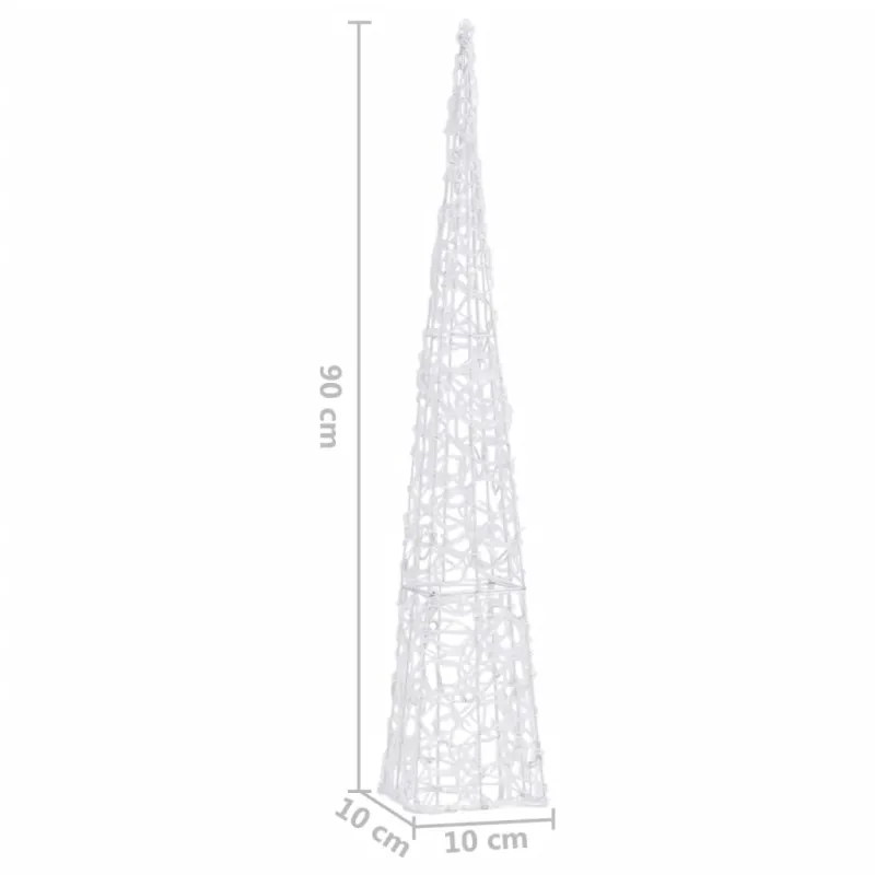 Akrilinė LED dekoracija kūgis, įvairiaspalvis, 90cm