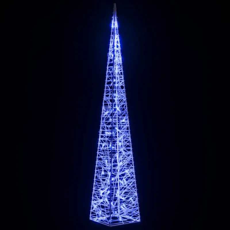 Akrilinė LED dekoracija kūgis, mėlynos spalvos, 120cm
