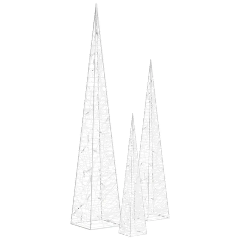 Akrilinė LED dekoracija kūgiai, mėlynos spalvos, 30/45/60cm