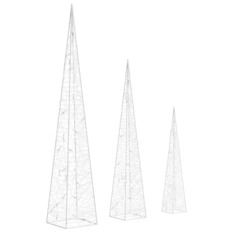 Akrilinė LED dekoracija kūgiai, mėlynos spalvos, 30/45/60cm
