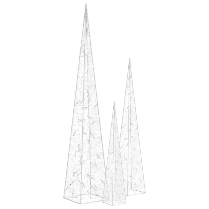 Akrilinė LED dekoracija kūgiai, mėlynos spalvos, 60/90/120cm