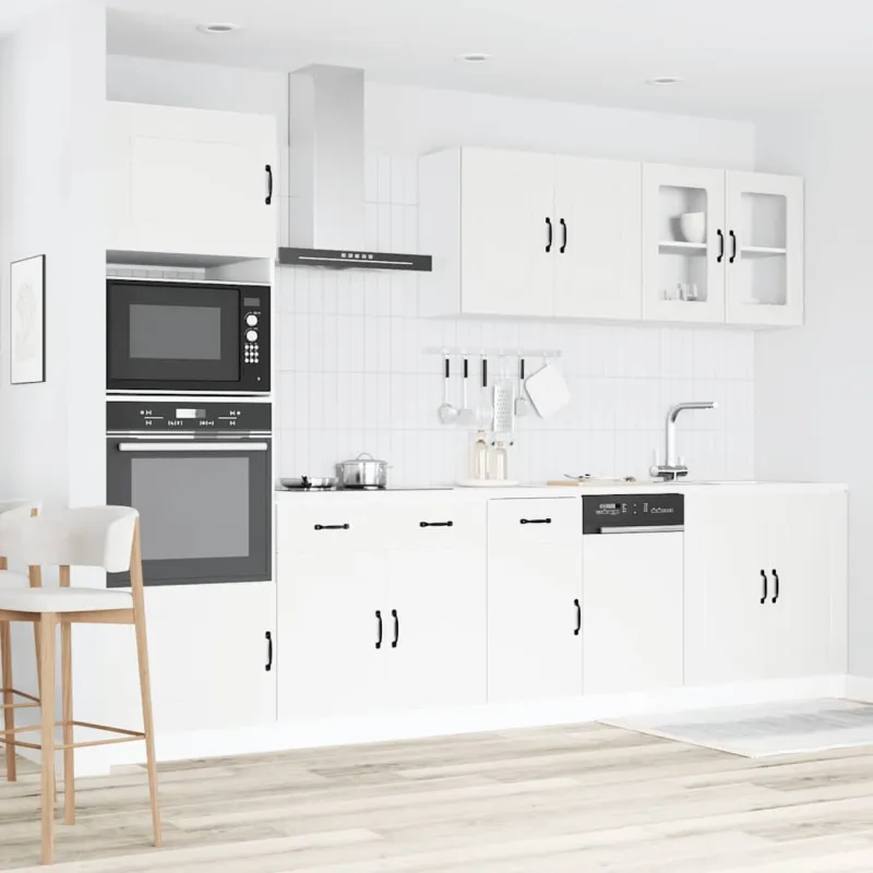 Virtuvinių spintelių komplektas, 7 dalių, Kalmar, balta