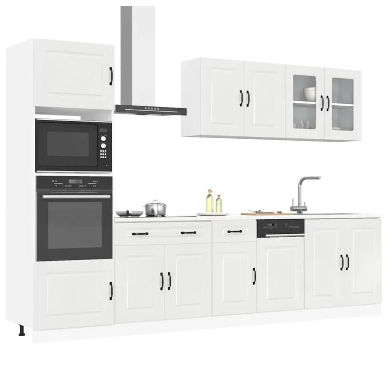 Virtuvinių spintelių komplektas, 7 dalių, Kalmar, balta