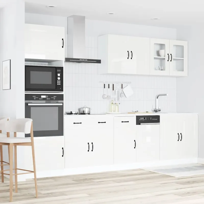 Virtuvinių spintelių komplektas, 7 dalių, Kalmar, balta