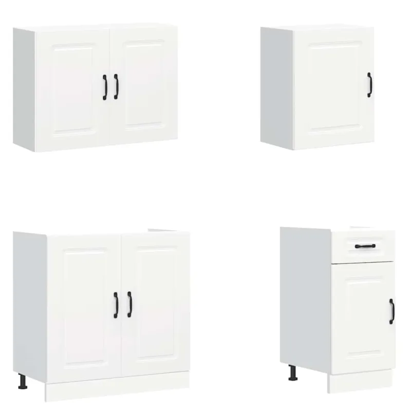 Virtuvinių spintelių komplektas, 7 dalių, Kalmar, balta