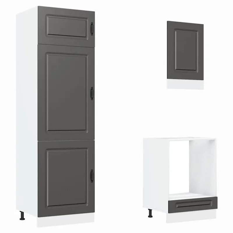 Virtuvinių spintelių komplektas, 7 dalių, Kalmar, juoda