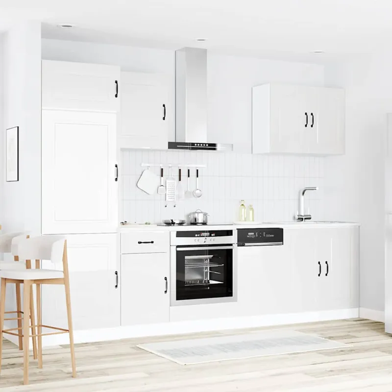 Virtuvinių spintelių komplektas, 7 dalių, Kalmar, balta