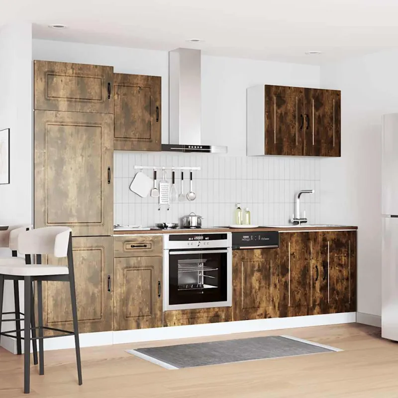 Virtuvinių spintelių komplektas, 7 dalių, Kalmar, dūminio