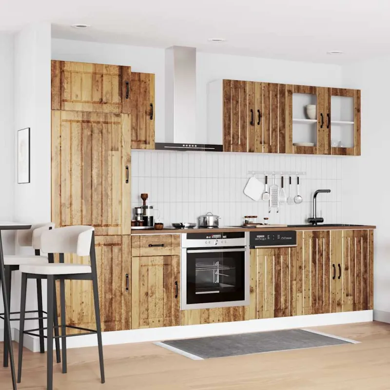 Virtuvinių spintelių komplektas, 8 dalių, Kalmar, medienos