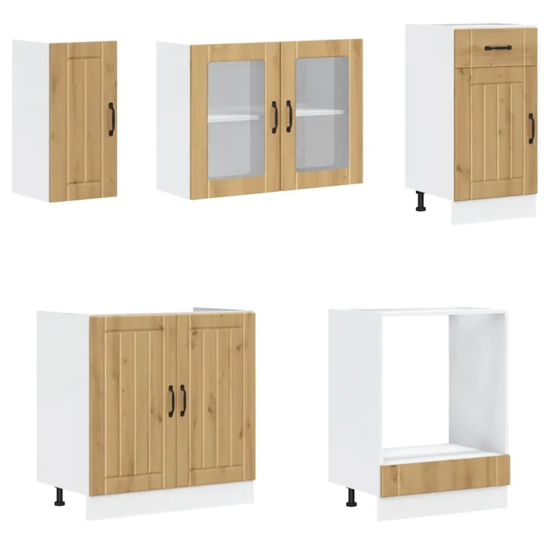 Virtuvinių spintelių komplektas, 8 dalių, Kalmar, artisano