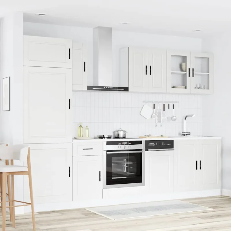 Virtuvinių spintelių komplektas, 8 dalių, Porto, balta