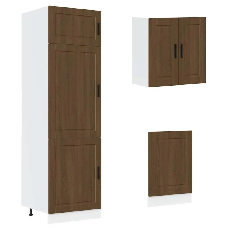 Virtuvinių spintelių komplektas, 8 dalių, Kalmar, ruda