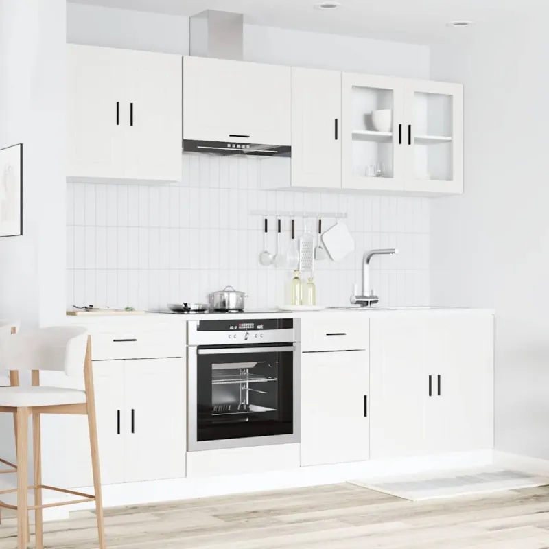 Virtuvinių spintelių komplektas, 8 dalių, Porto, balta