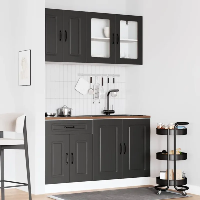 Virtuvinių spintelių komplektas, 4 dalių, Kalmar, juoda