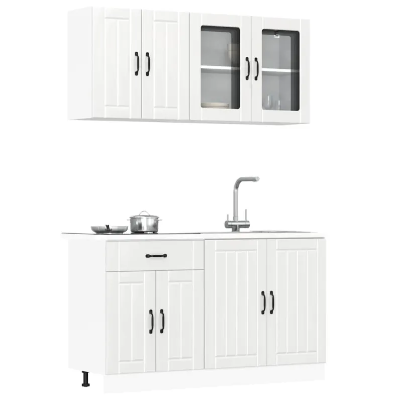 Virtuvinių spintelių komplektas, 4 dalių, Lucca, balta