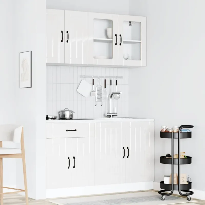 Virtuvinių spintelių komplektas, 4 dalių, Lucca, balta
