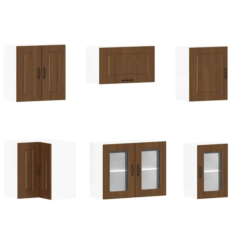 Virtuvinių spintelių komplektas, 11 dalių, Kalmar, ruda