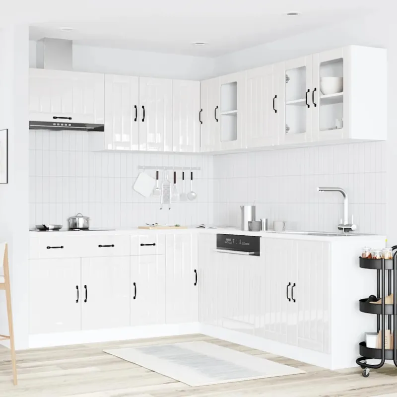 Virtuvinių spintelių komplektas, 11 dalių, Lucca, balta