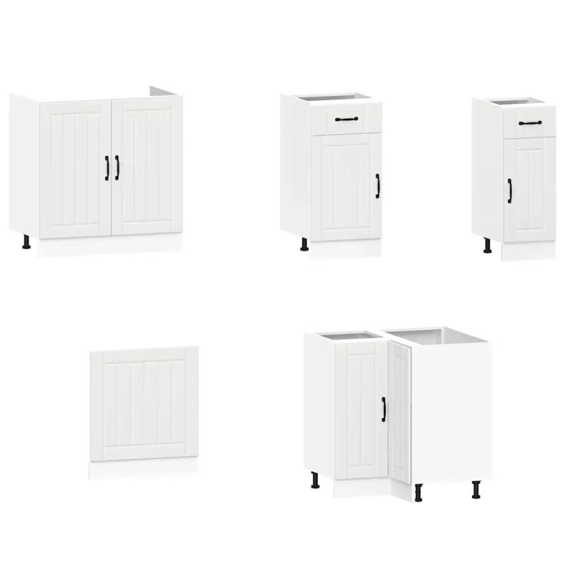 Virtuvinių spintelių komplektas, 11 dalių, Kalmar, balta