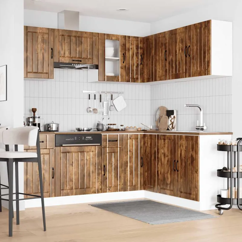 Virtuvinių spintelių komplektas, 11 dalių, Kalmar, dūminio