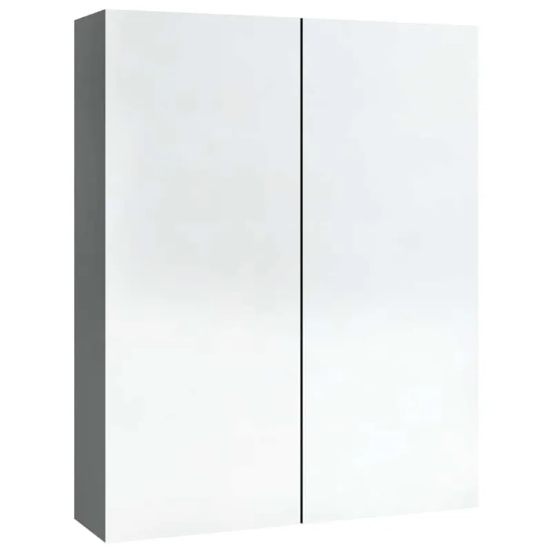 Veidrodinė vonios spintelė, antracito spalvos, 60x15x75cm, MDF