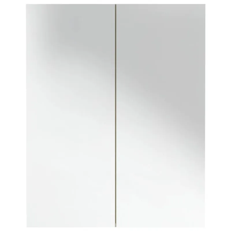 Veidrodinė vonios spintelė, balta ir ąžuolo, 60x15x75cm, MDF