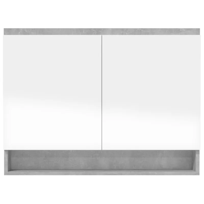 Veidrodinė vonios spintelė, betono pilka, 80x15x60cm, MDF