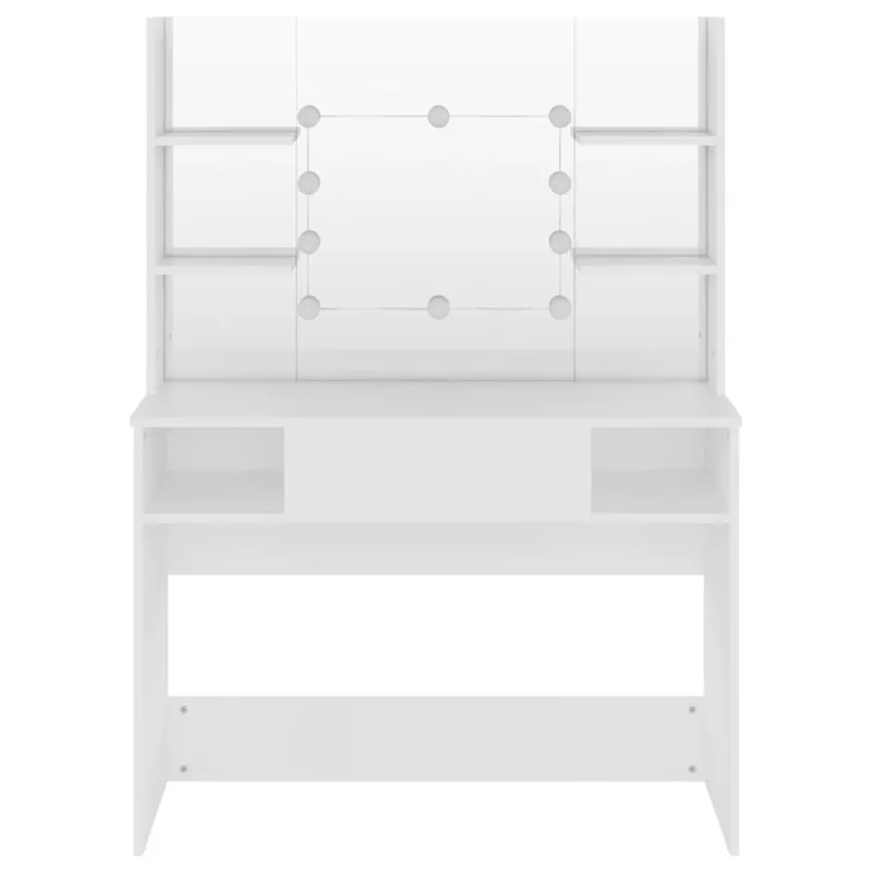 Kosmetinis staliukas su LED, baltas, 100x40x135cm, MDF