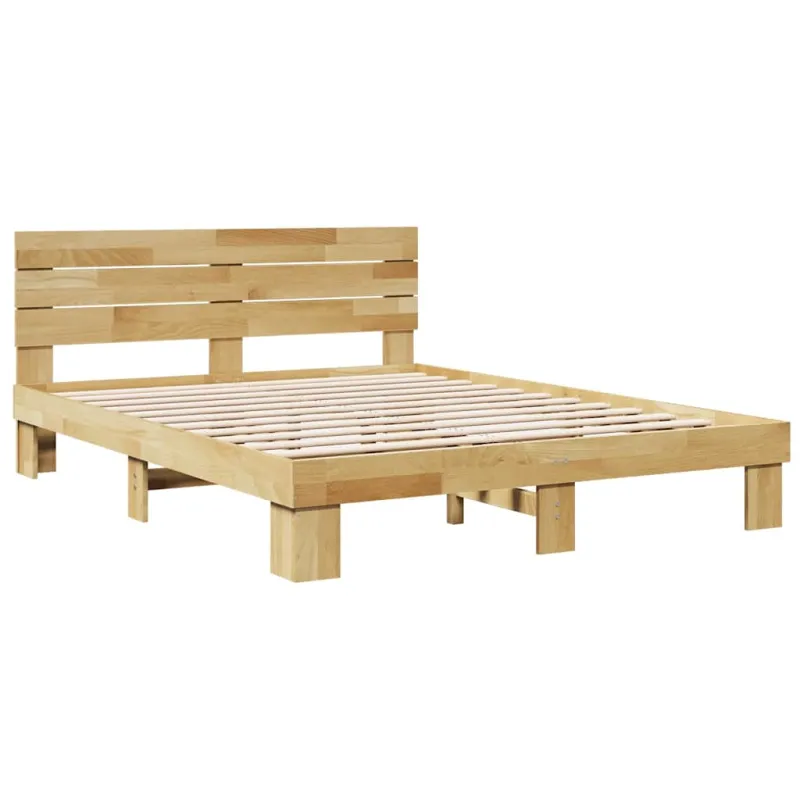 lovos rėmas su galvūgaliu be čiužinio 135x190 cm ąžuolo masyvo
