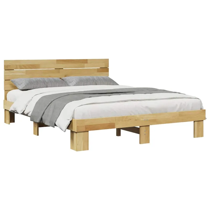 lovos rėmas su galvūgaliu be čiužinio 135x190 cm ąžuolo masyvo