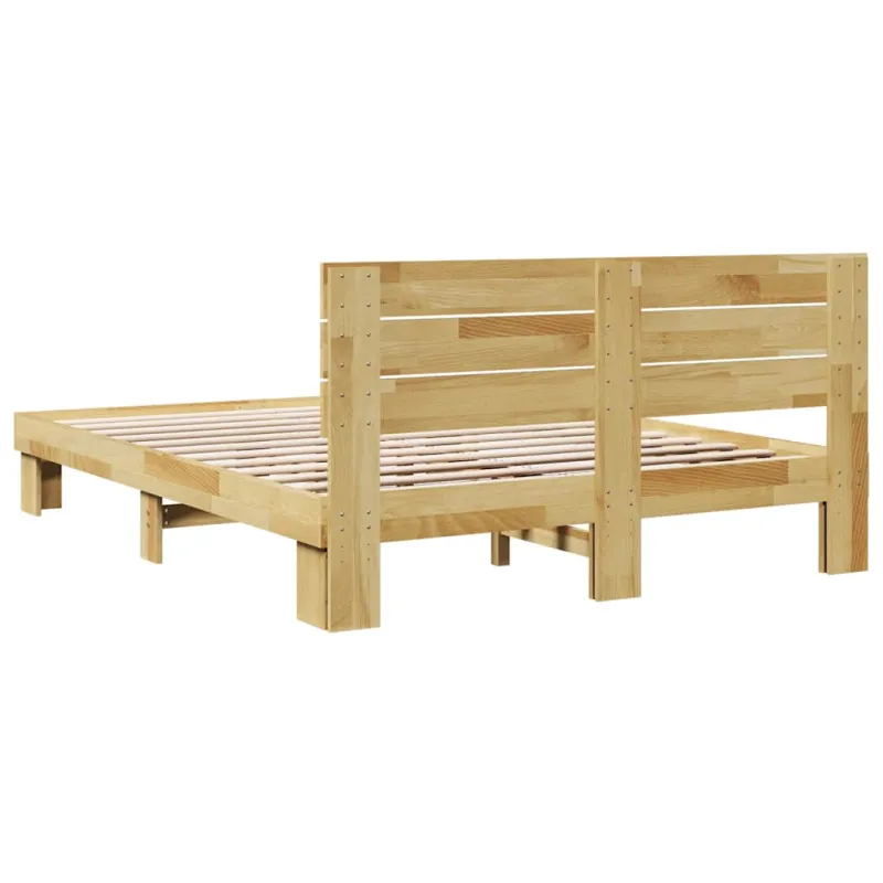 lovos rėmas su galvūgaliu be čiužinio 135x190 cm ąžuolo masyvo