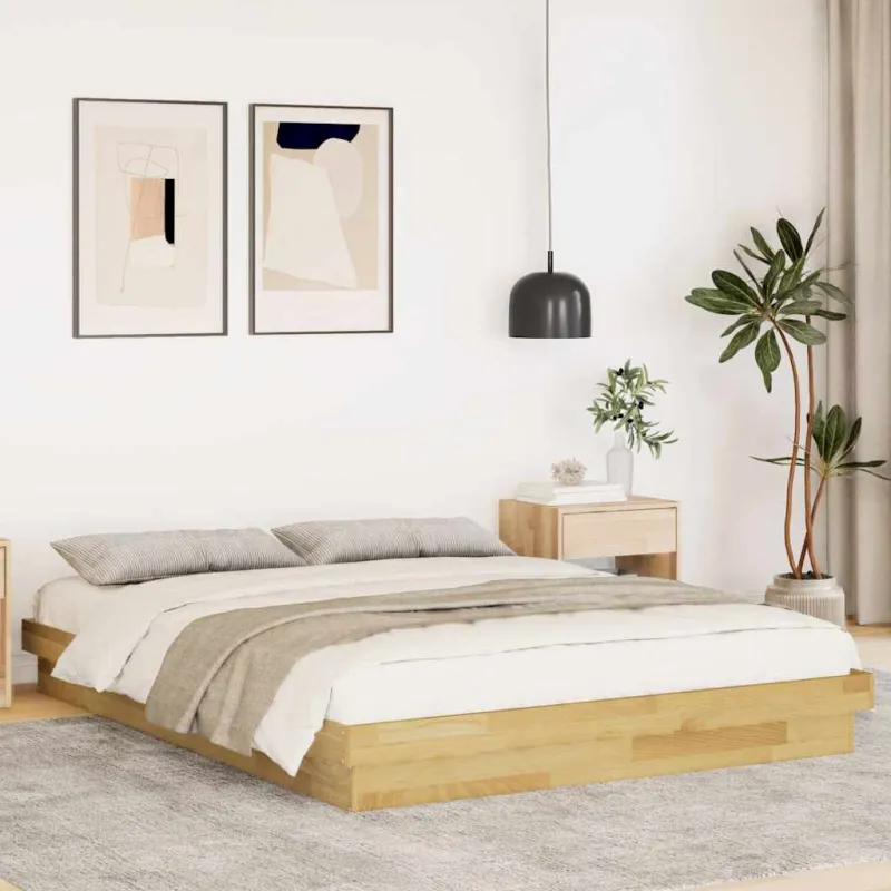 Lovos rėmas be čiužinio 150x200 cm ąžuolo masyvo