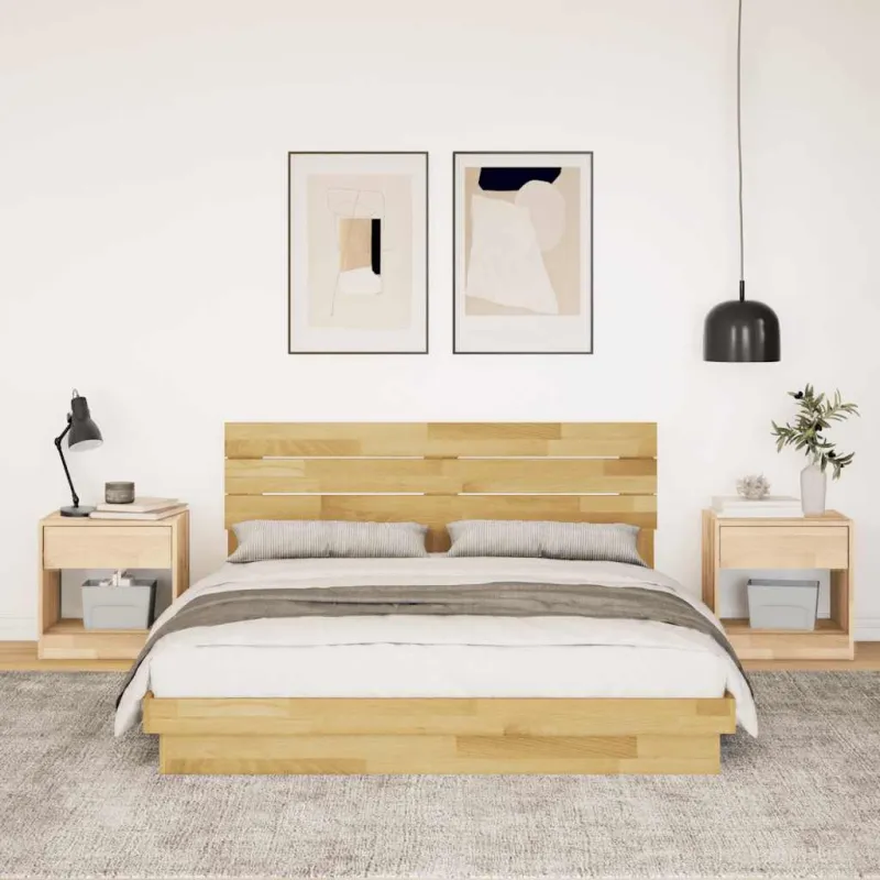 lovos rėmas su galvūgaliu be čiužinio 150x200 cm ąžuolo masyvo