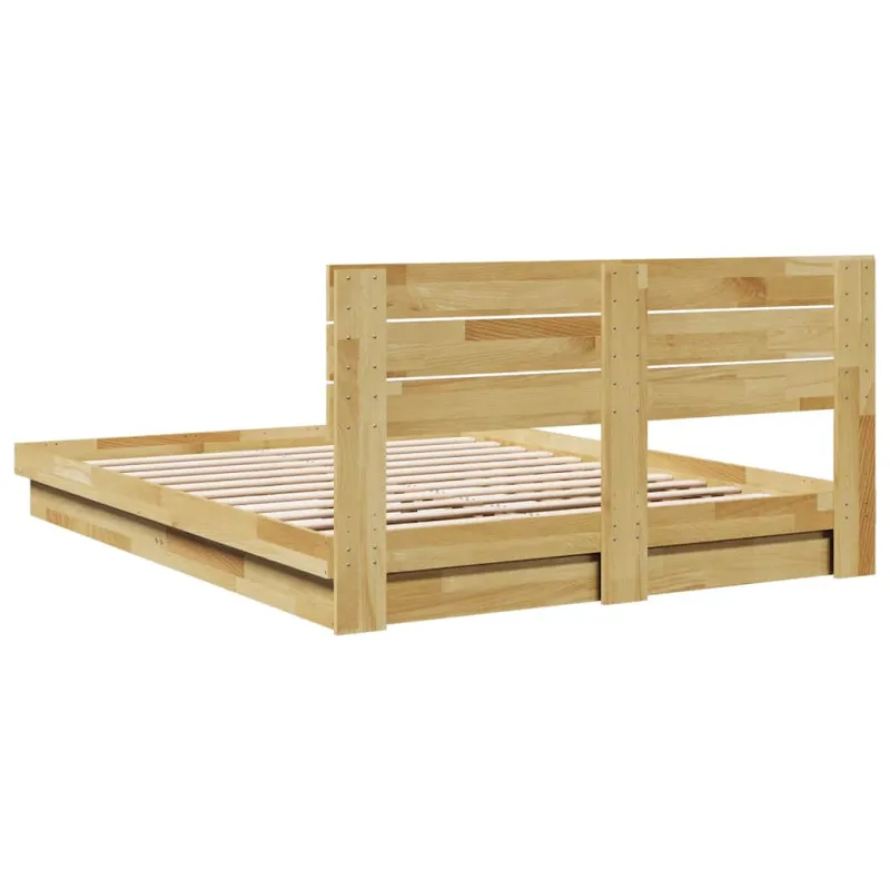 lovos rėmas su galvūgaliu be čiužinio 150x200 cm ąžuolo masyvo