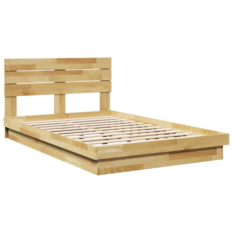 lovos rėmas su galvūgaliu be čiužinio 120x200 cm ąžuolo masyvo