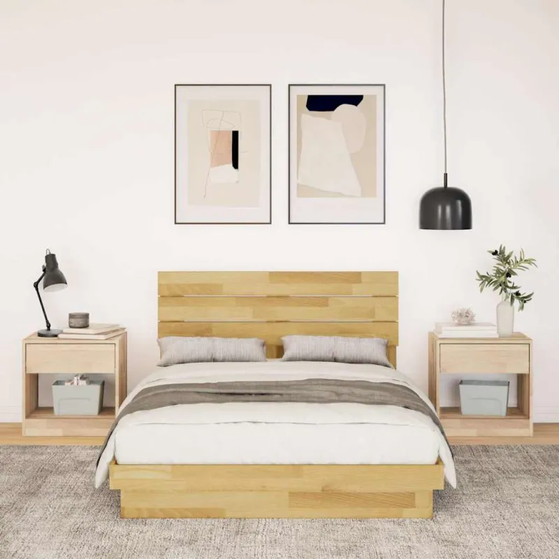 lovos rėmas su galvūgaliu be čiužinio 120x200 cm ąžuolo masyvo