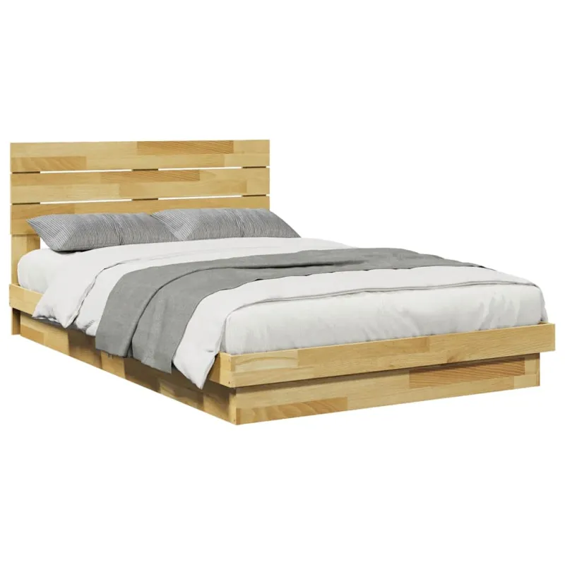 lovos rėmas su galvūgaliu be čiužinio 120x200 cm ąžuolo masyvo